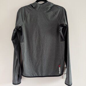 3/$30 Reebok Long sleeve hooded running top
